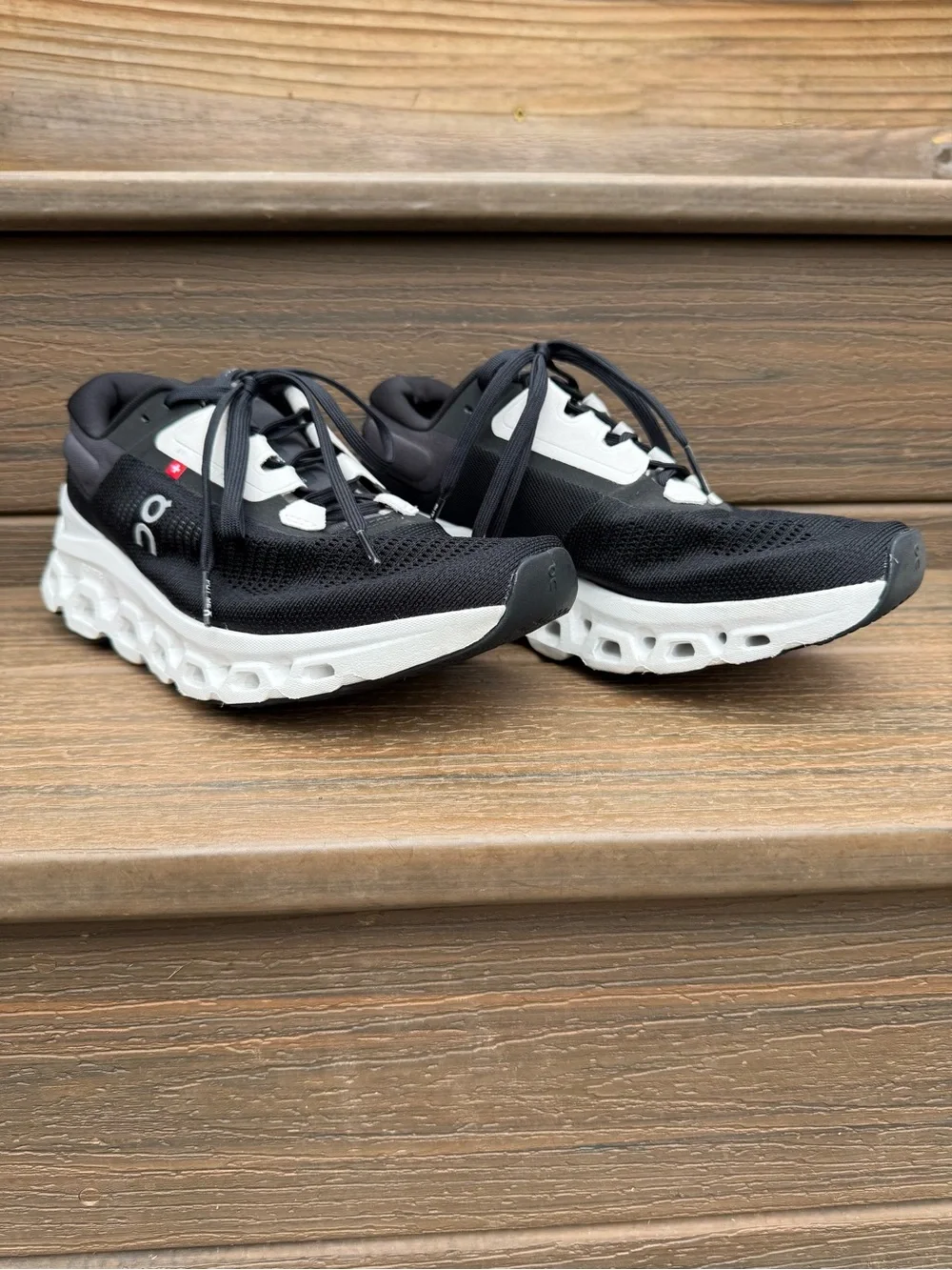 On Running Black and White Women's Athletic Running Shoes